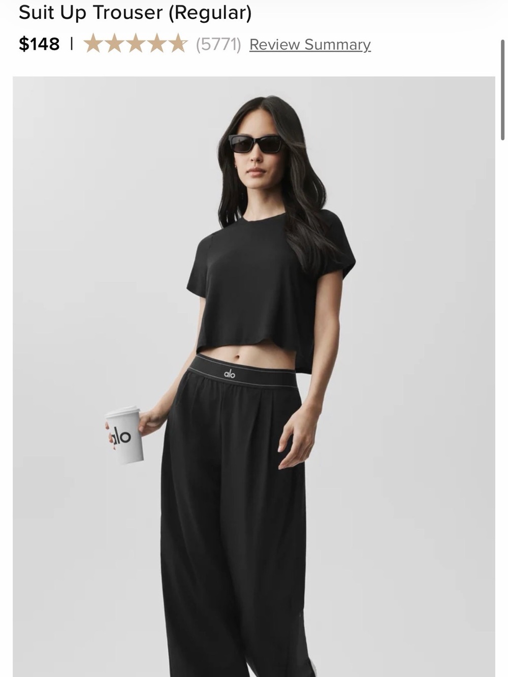 ALO Yoga Suit Up Trouser (Regular) - Black